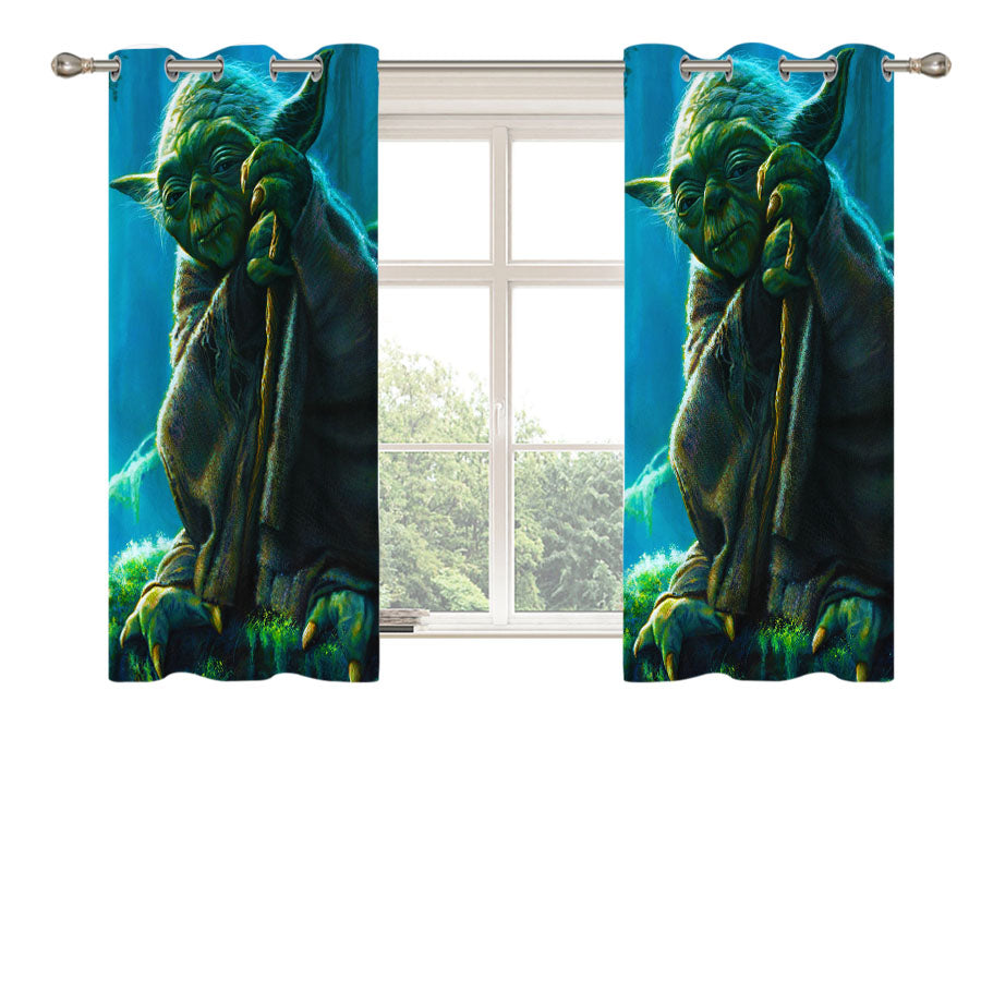 Star Wars Master Yoda Peach Skin Window Curtains