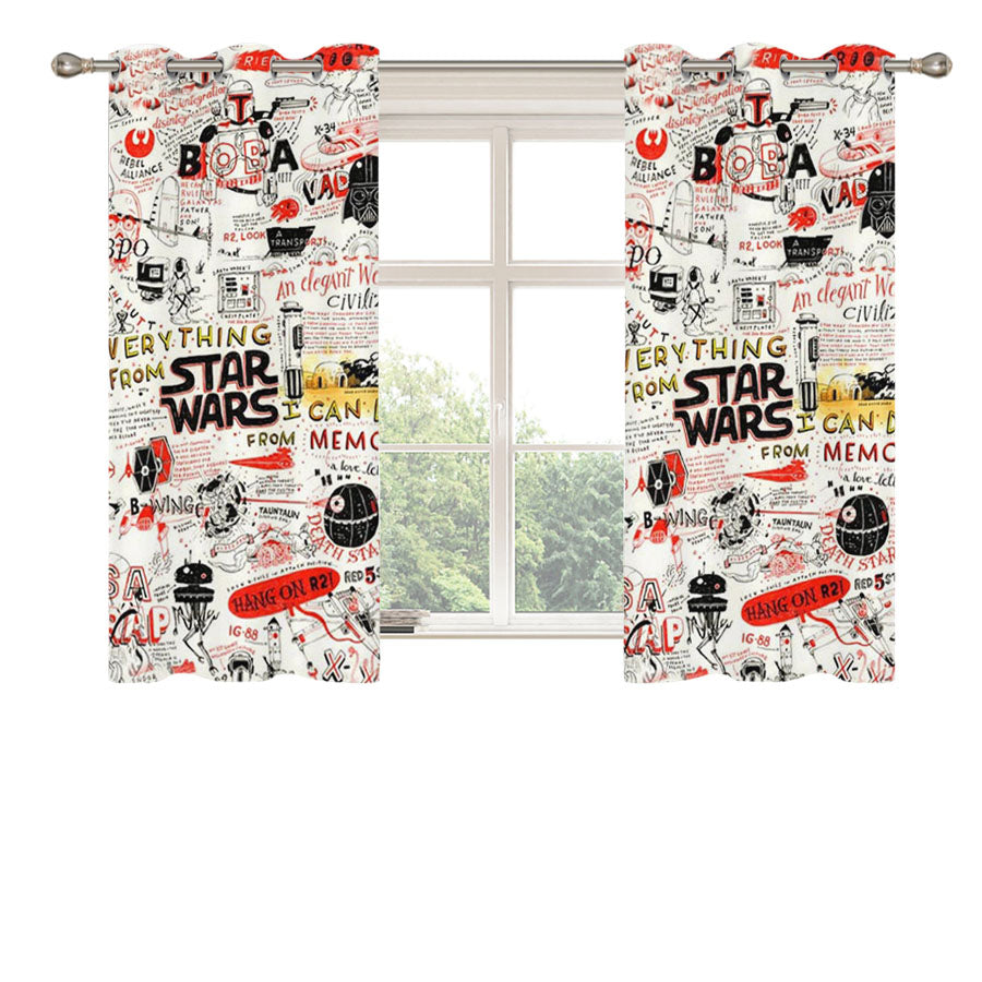 Star Wars Quote Collage Peach Skin Window Curtains