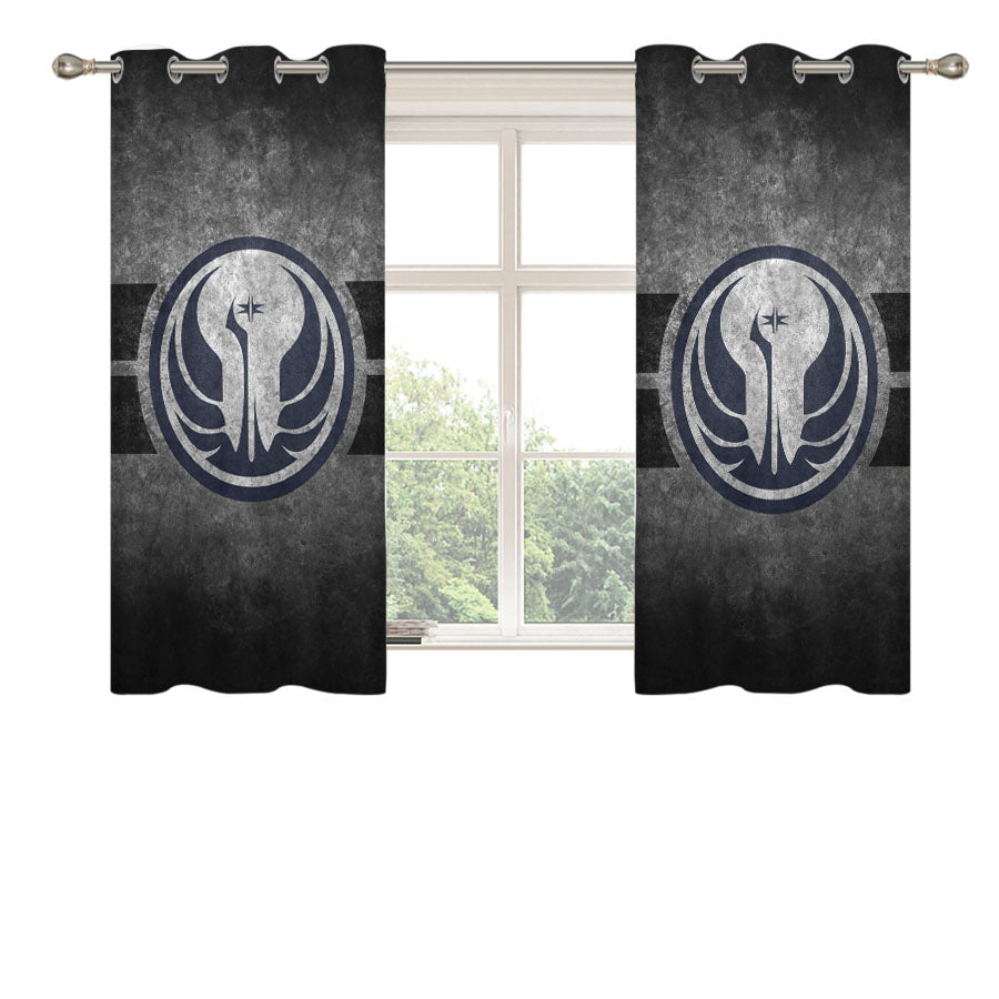 Star Wars Republic Symbol Peach Skin Window Curtains