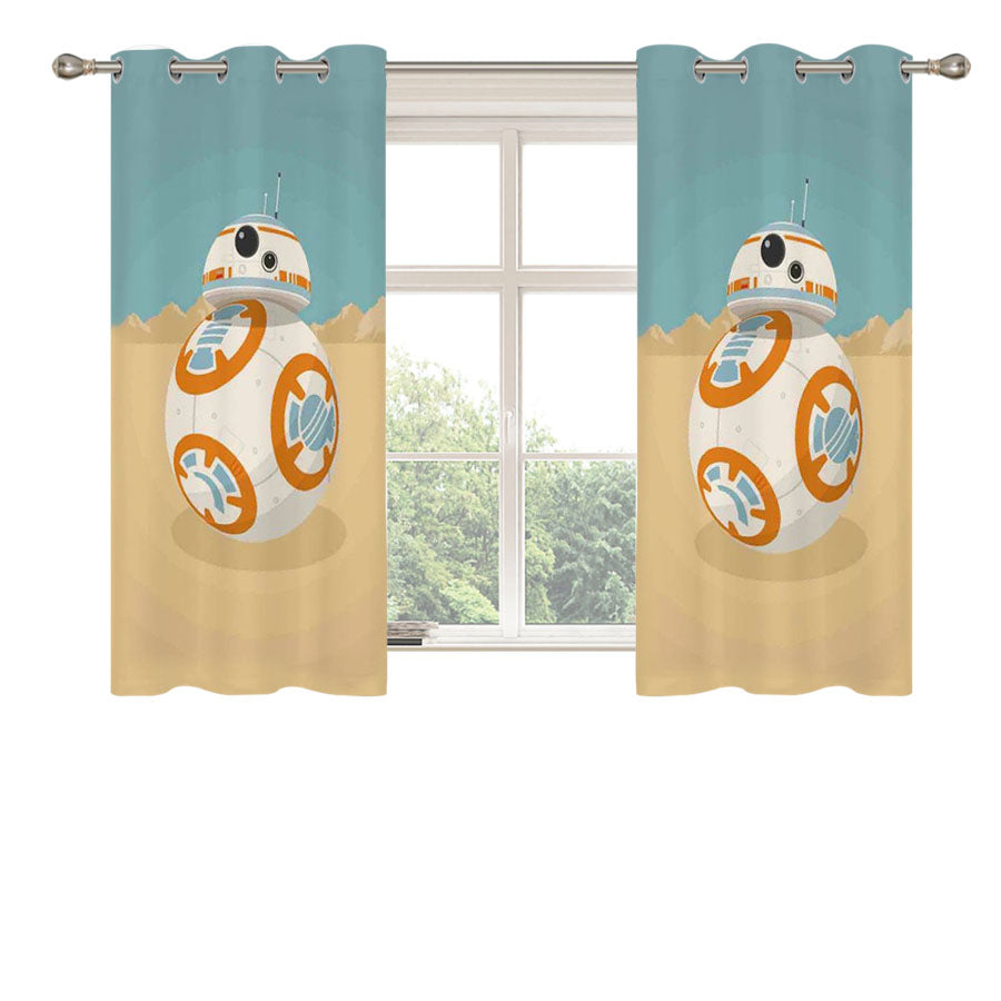 Star Wars The Force Awakens Bb8 Peach Skin Window Curtains