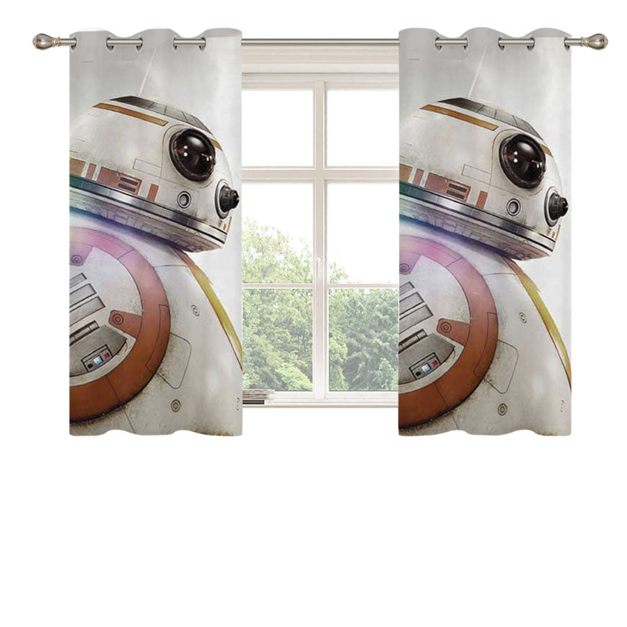 Star Wars The Force Awakens Bb8 Detail Peach Skin Window Curtains