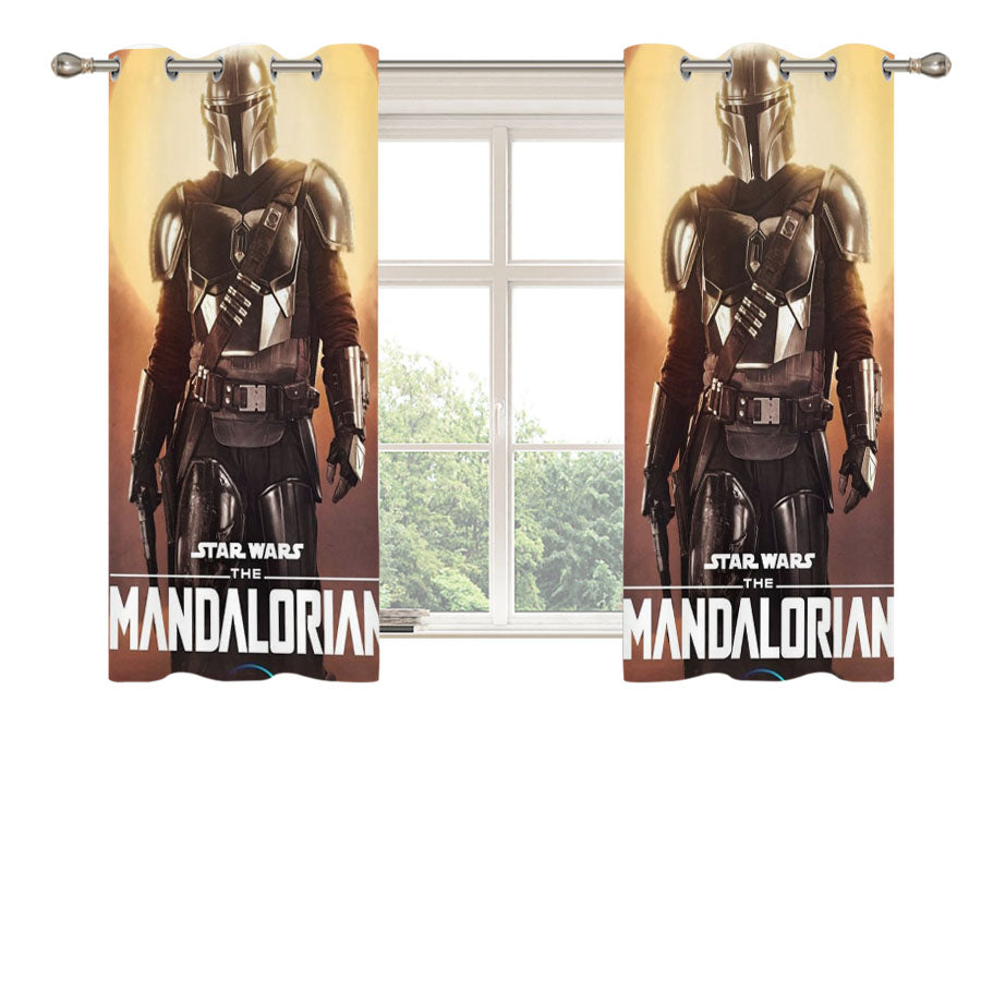 Star Wars The Mandalorian Peach Skin Window Curtains