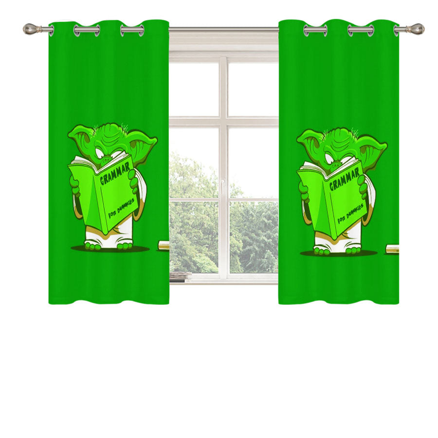 Star Wars Yoda Grammar Peach Skin Window Curtains