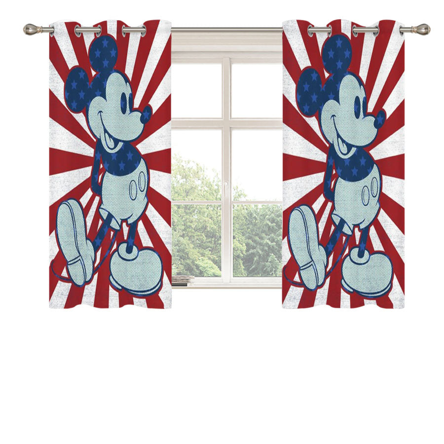 Starburst Mickey Peach Skin Window Curtains