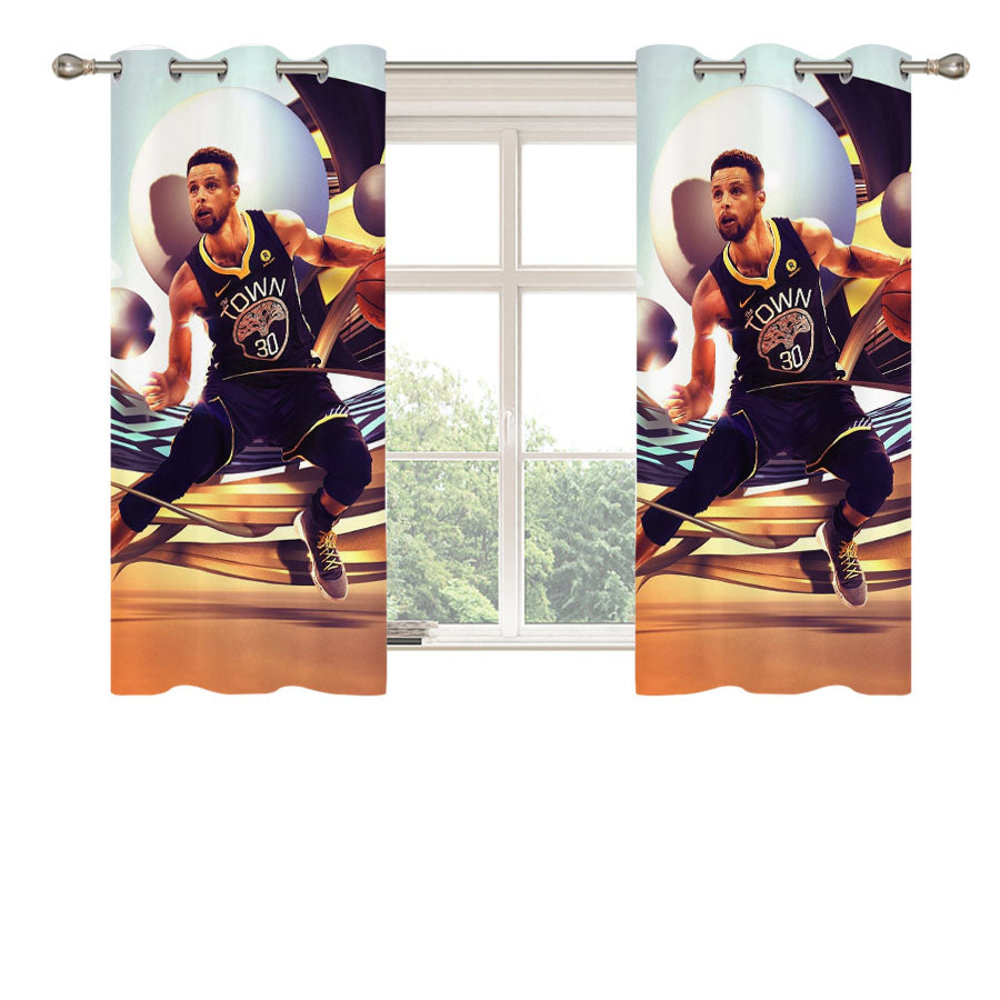 Stephen Curry Dunk Basketball Player Peach Skin Window Curtains