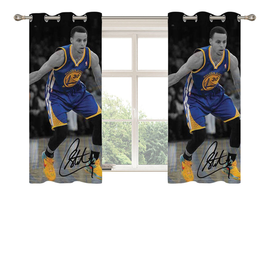 Stephen Curry Grey Blue Gold Peach Skin Window Curtains