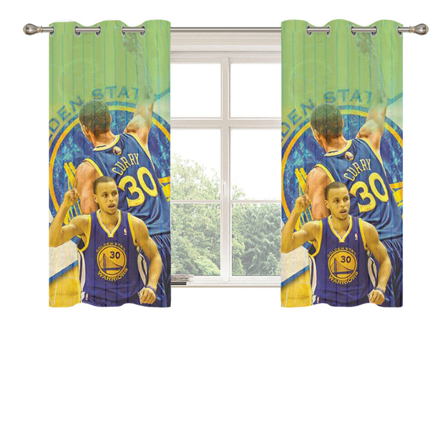 Stephen Curry Pinstripes Overlap Peach Skin Window Curtains