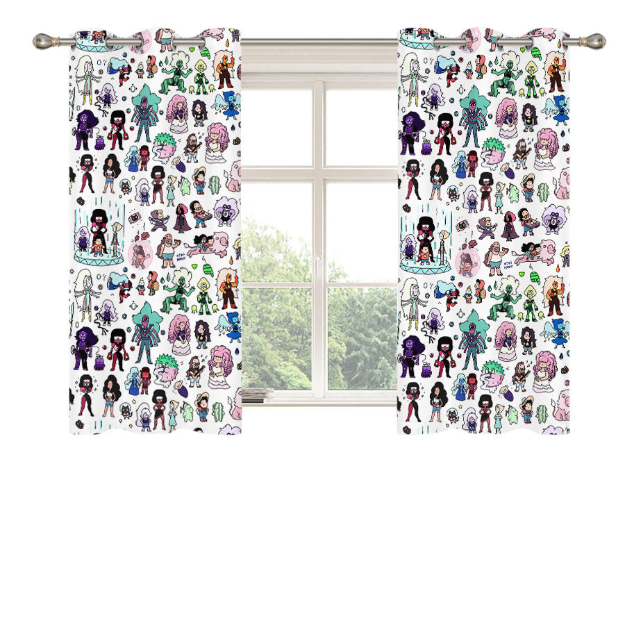 Steven Universe Pattern Wallpaper Peach Skin Window Curtains
