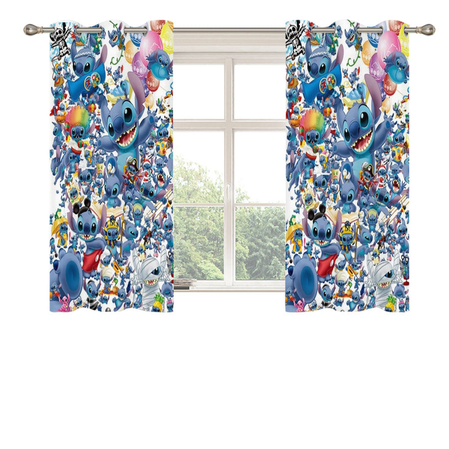 Stitch College Peach Skin Window Curtains