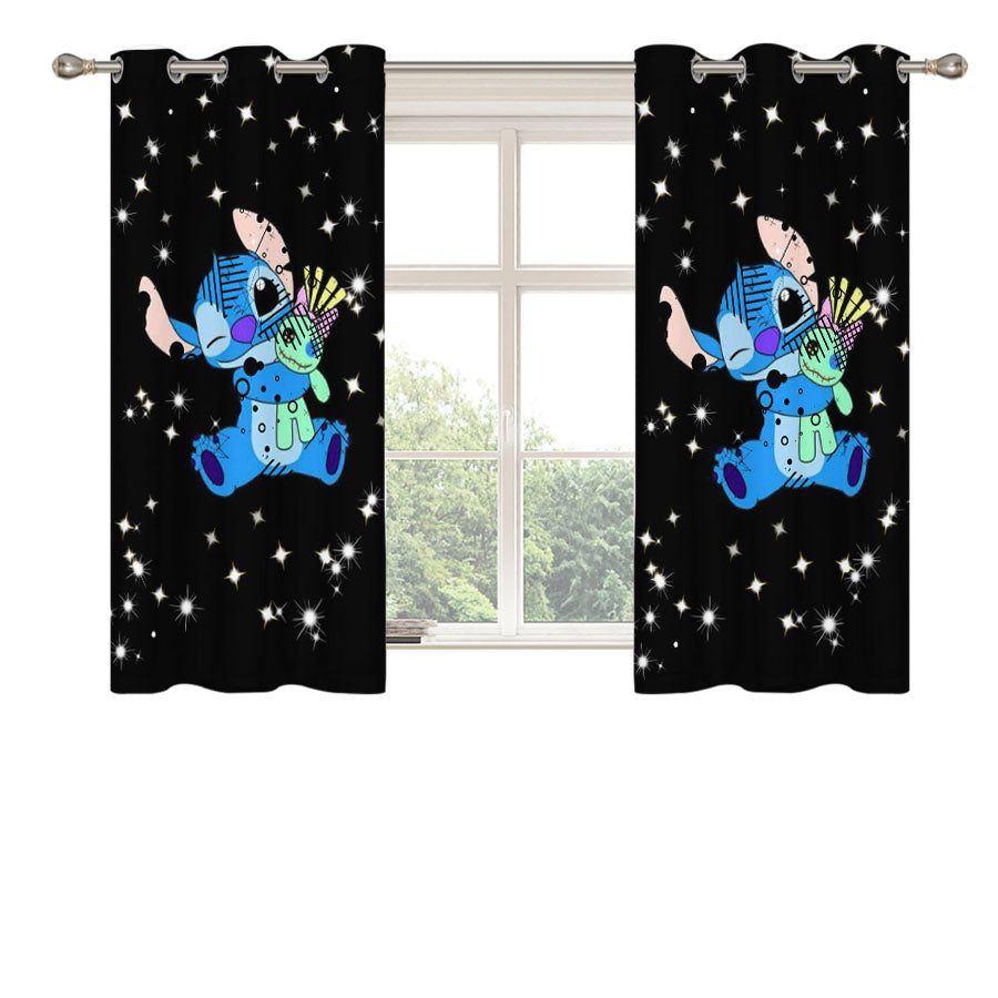 Stitch Hug Scrump Peach Skin Window Curtains