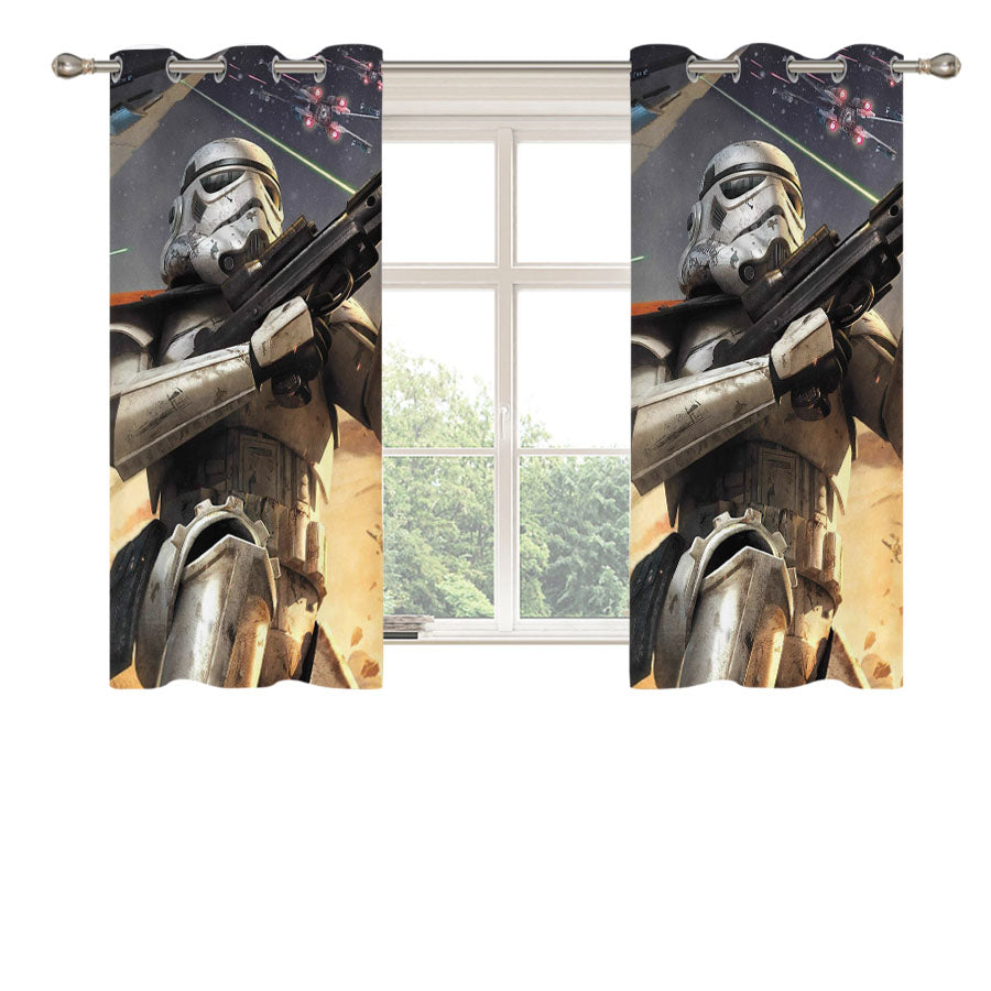 Stormtroopers Star Wars Battlefront Peach Skin Window Curtains