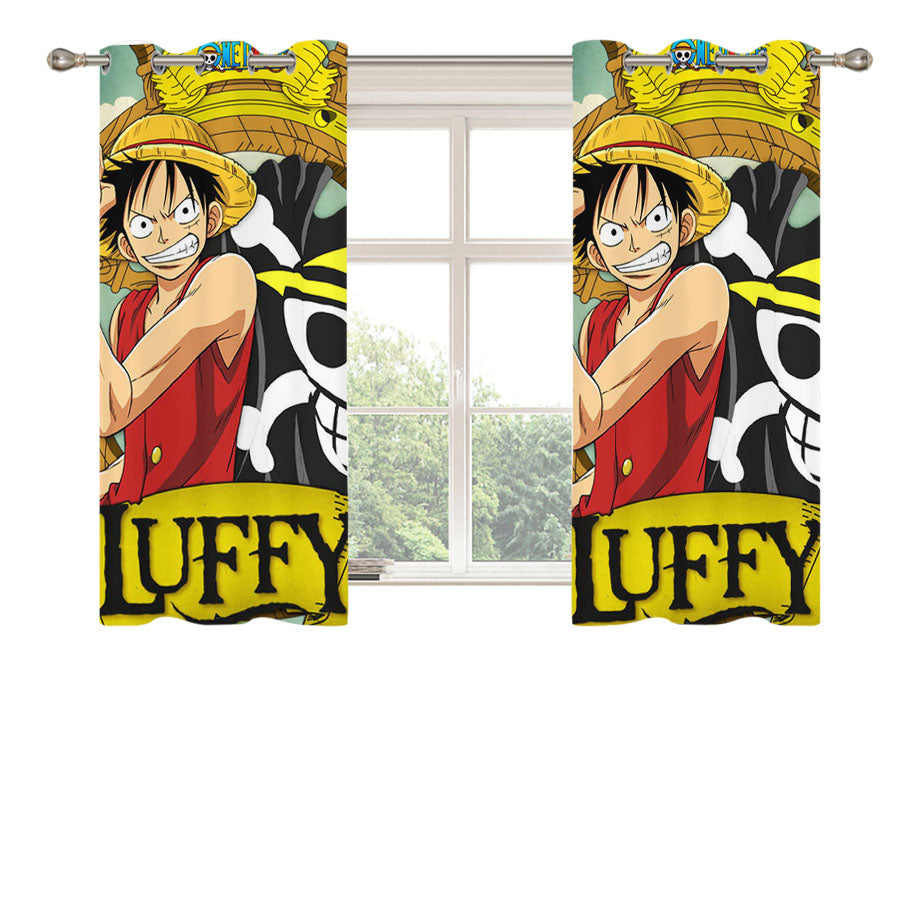 Straw Hat Pirate Captain Peach Skin Window Curtains