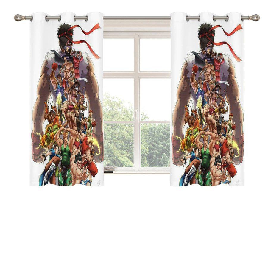 Street Fighter Character Peach Skin Window Curtains