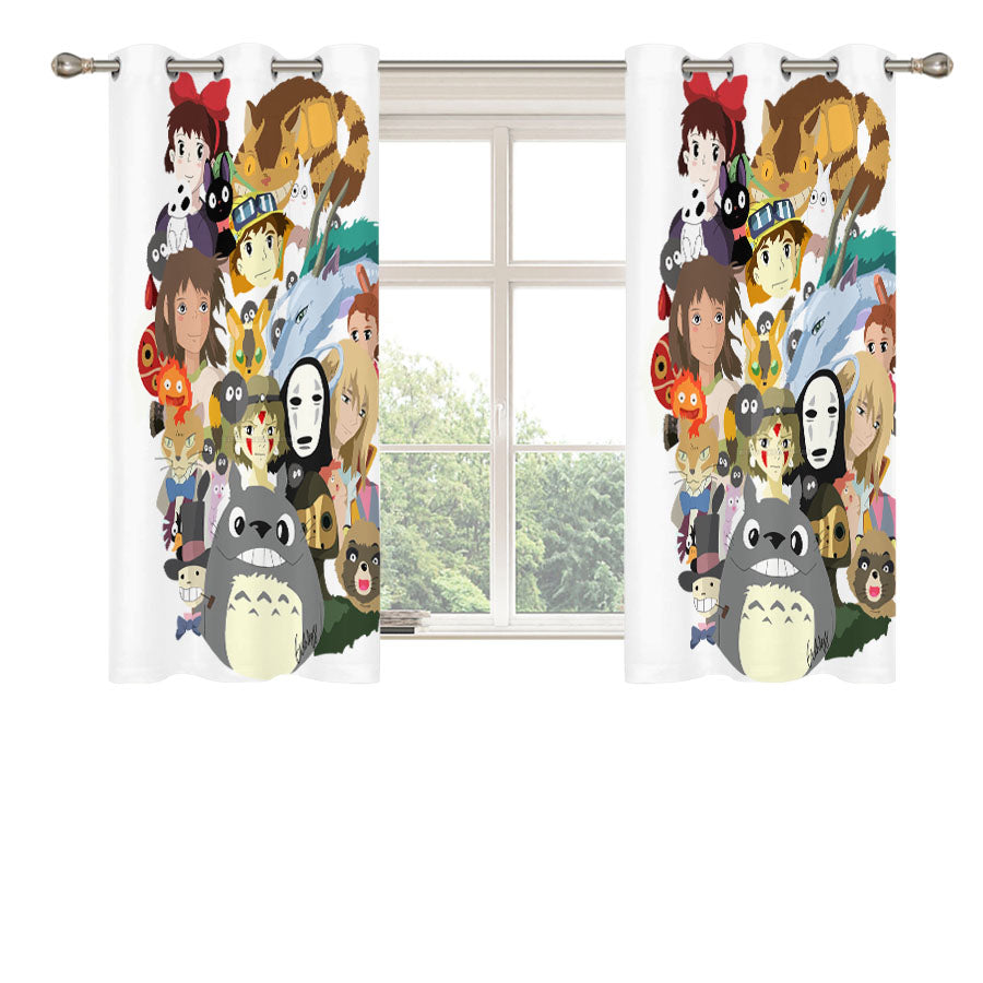 Studio Ghilbli Anime Peach Skin Window Curtains