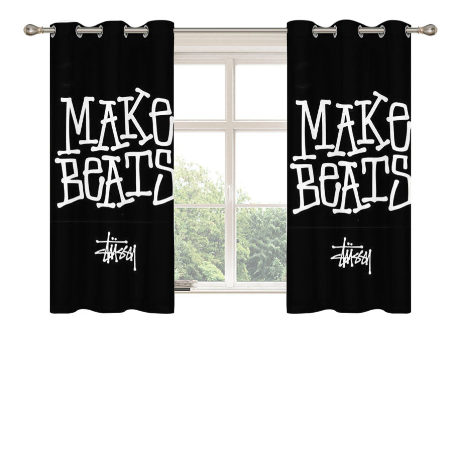 Stussy Make Beats Peach Skin Window Curtains