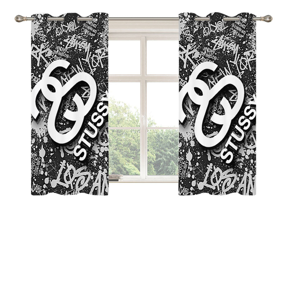 Stussy Wallpaper Peach Skin Window Curtains