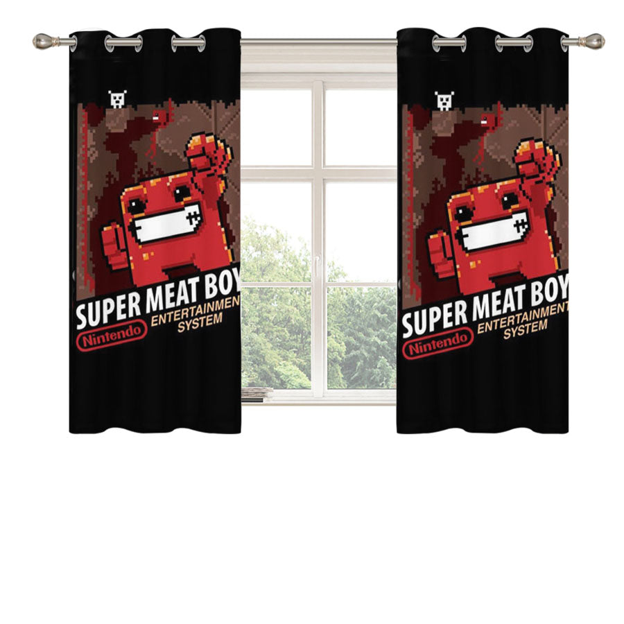 Super Meat Boy Game Peach Skin Window Curtains