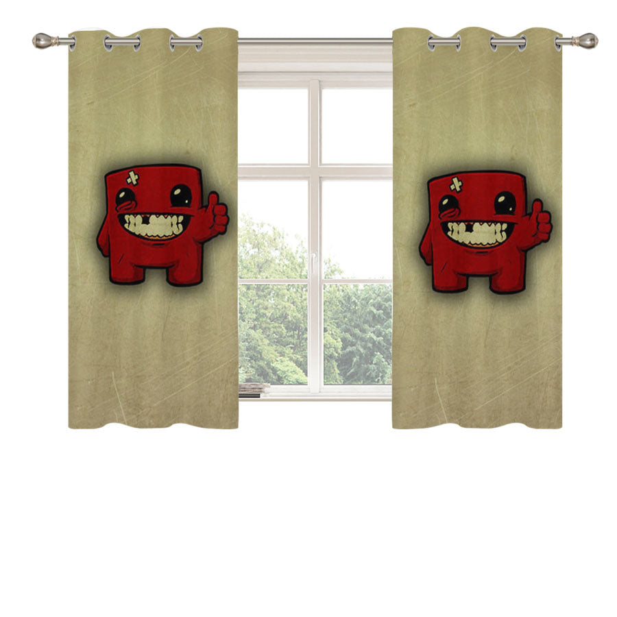 Super Meat Boy Ok Peach Skin Window Curtains
