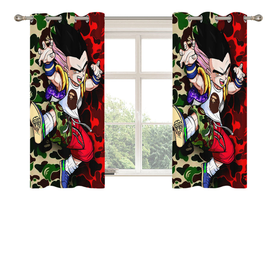 Supreme Bape Goku Peach Skin Window Curtains