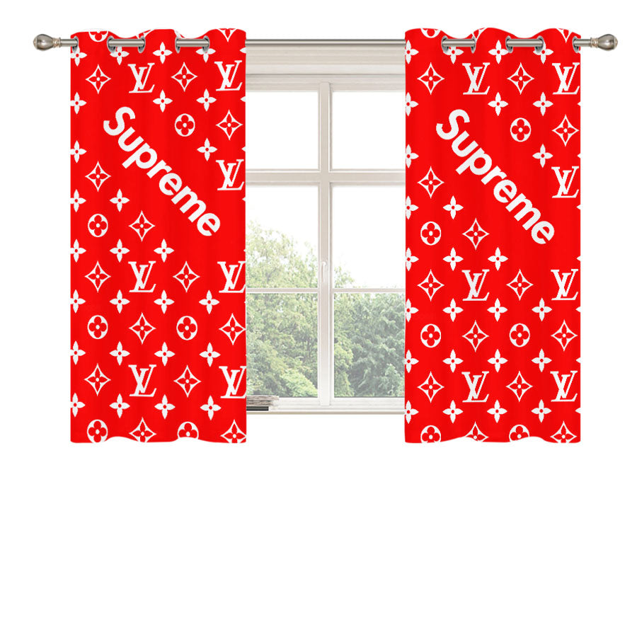 Supreme Lv Red Peach Skin Window Curtains
