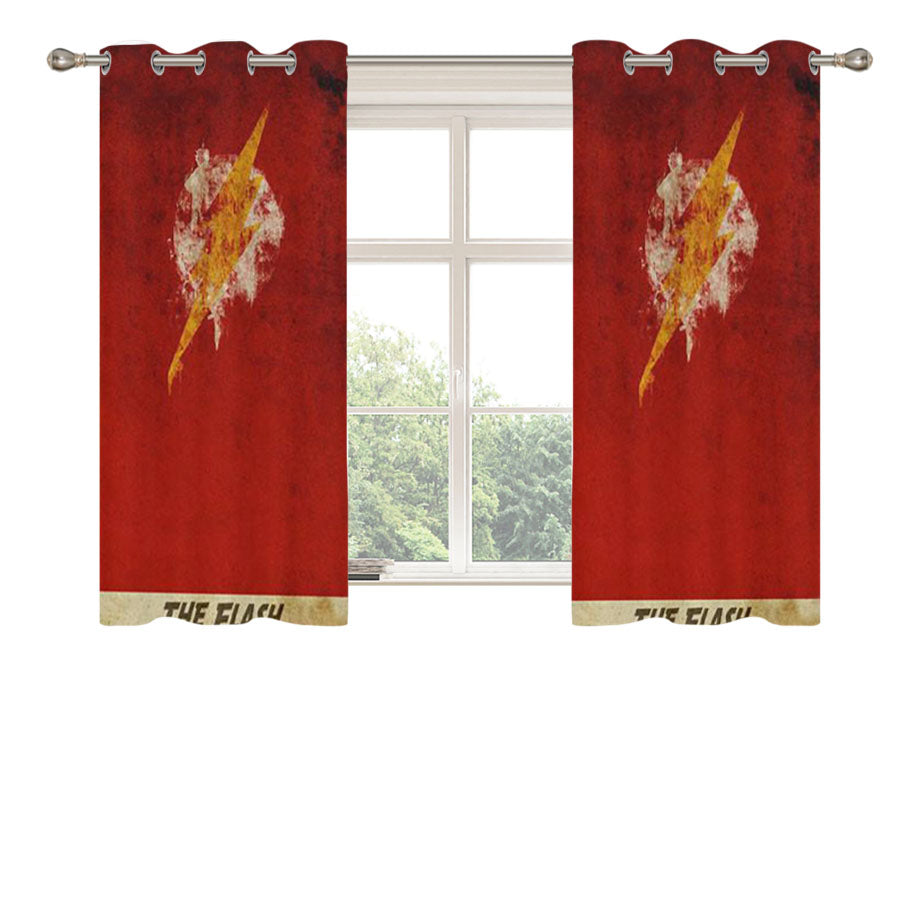 Symbol The Flash Peach Skin Window Curtains