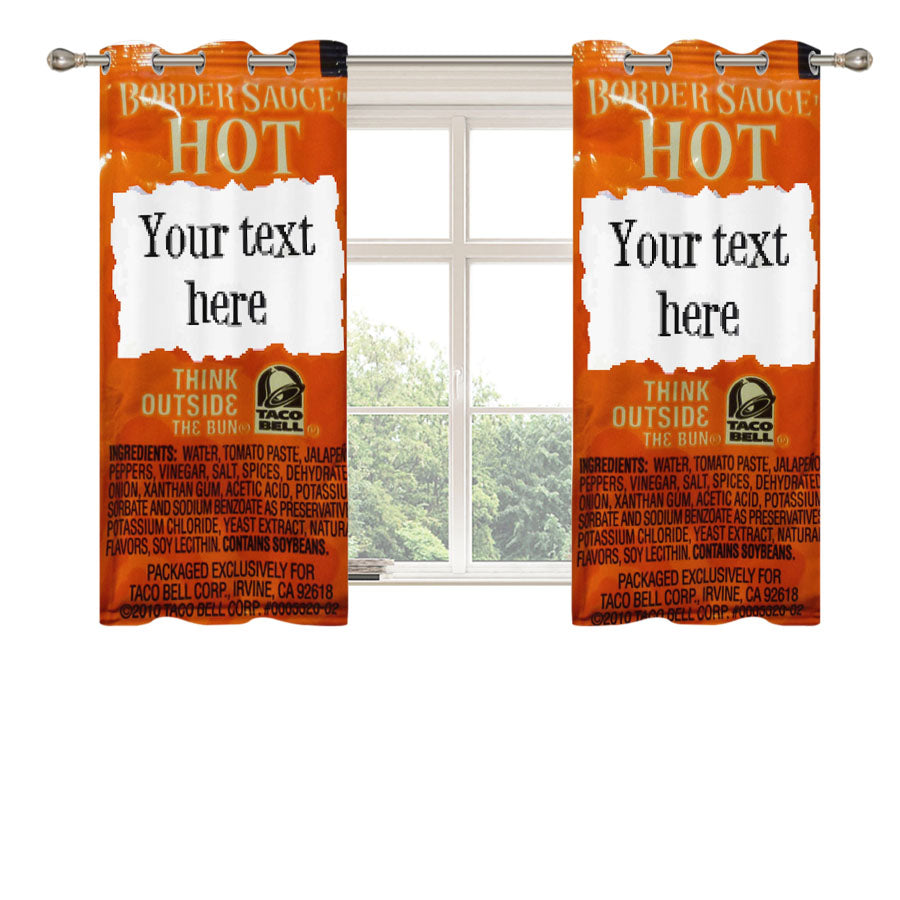 Taco Bell Your Text Here Peach Skin Window Curtains