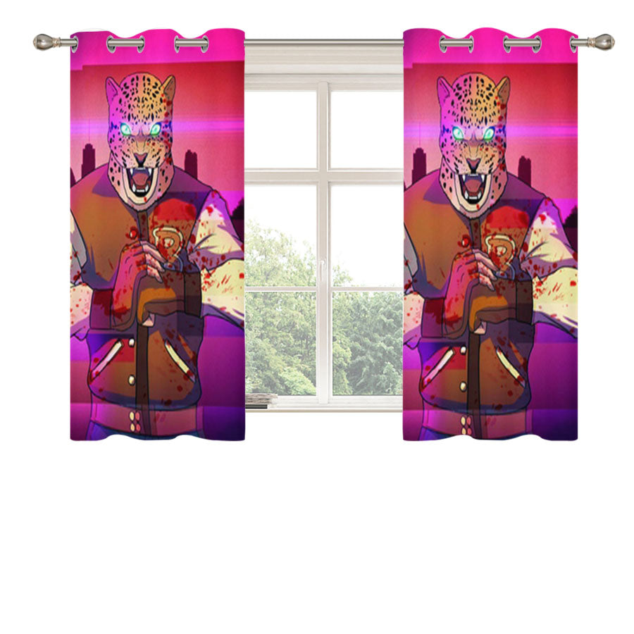 Tekken Hotline Miami Peach Skin Window Curtains