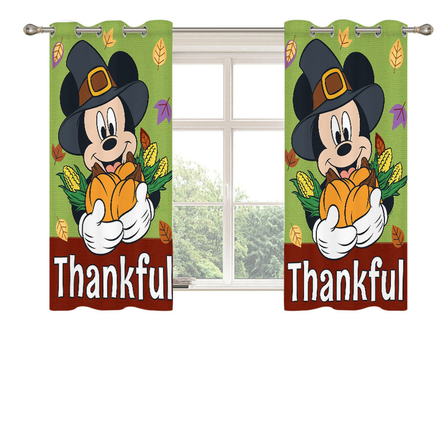 Thankful Mickey Mouse Peach Skin Window Curtains