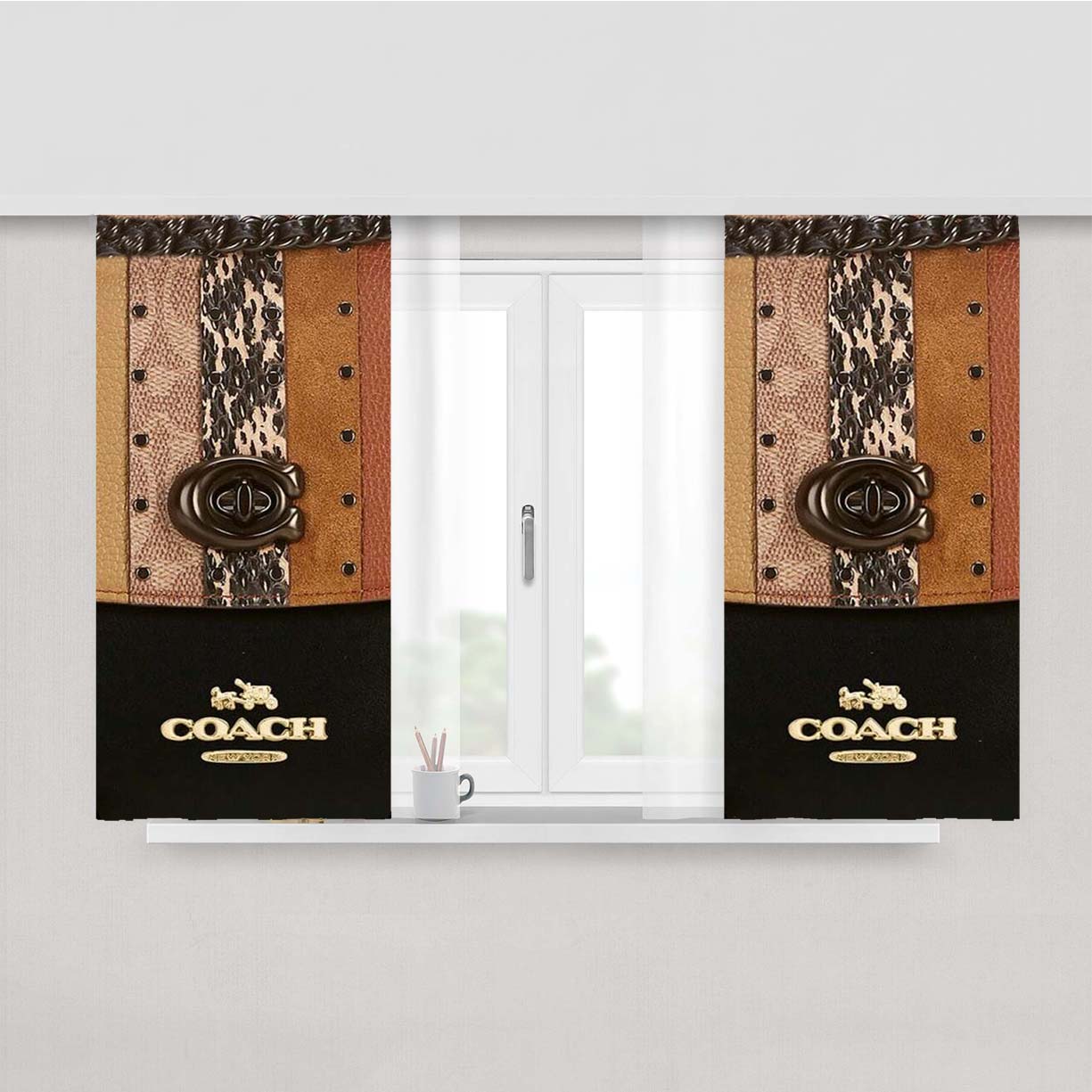 Coach New York New Peach Skin Window Curtains