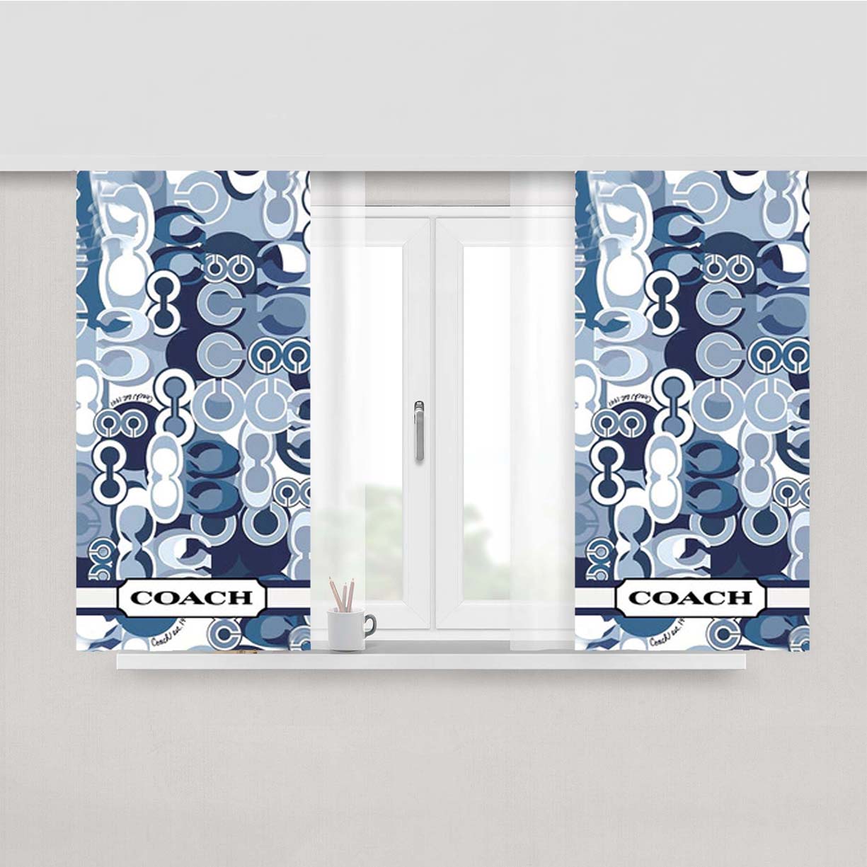 Coach New York Signature Peach Skin Window Curtains