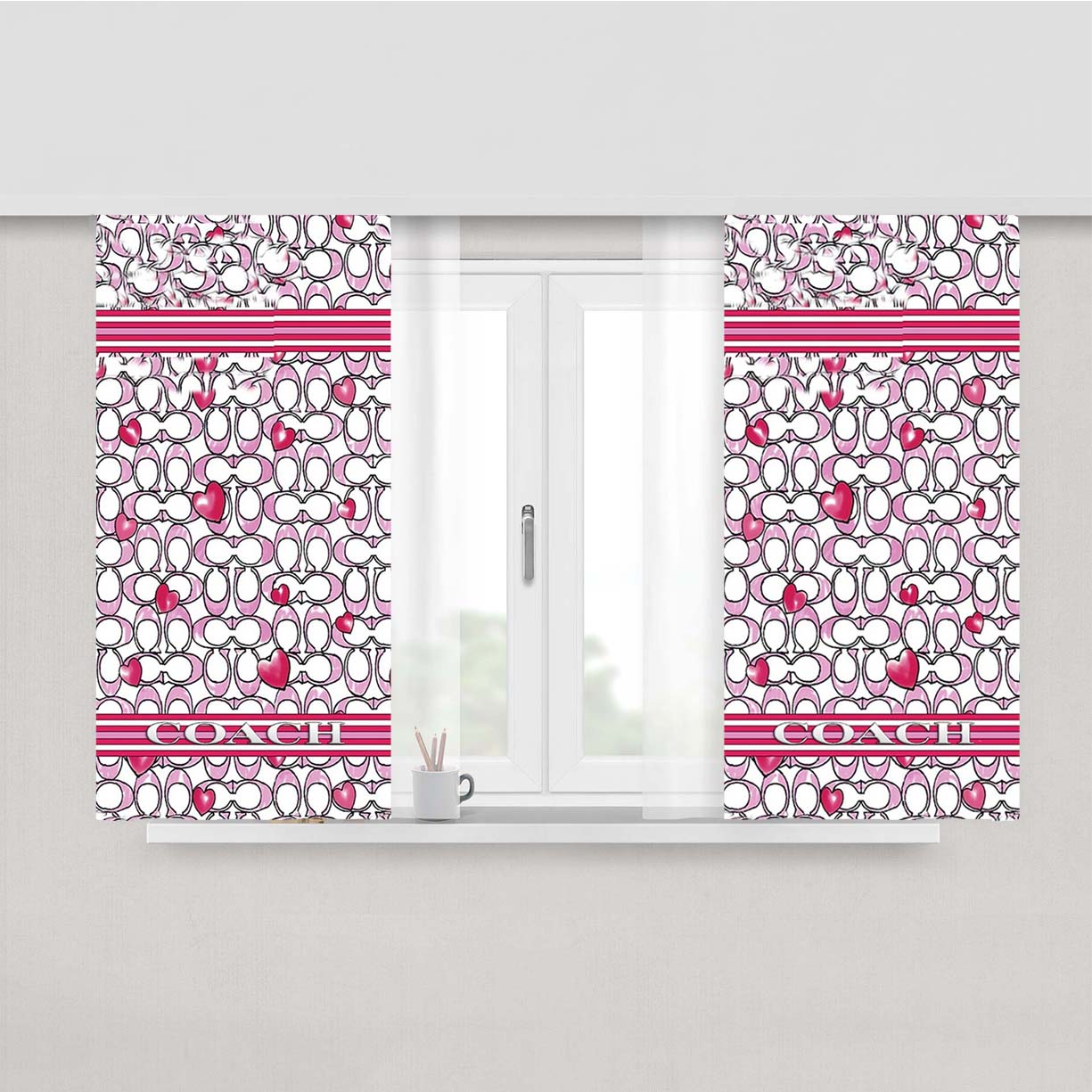 Coach Pink Peach Skin Window Curtains
