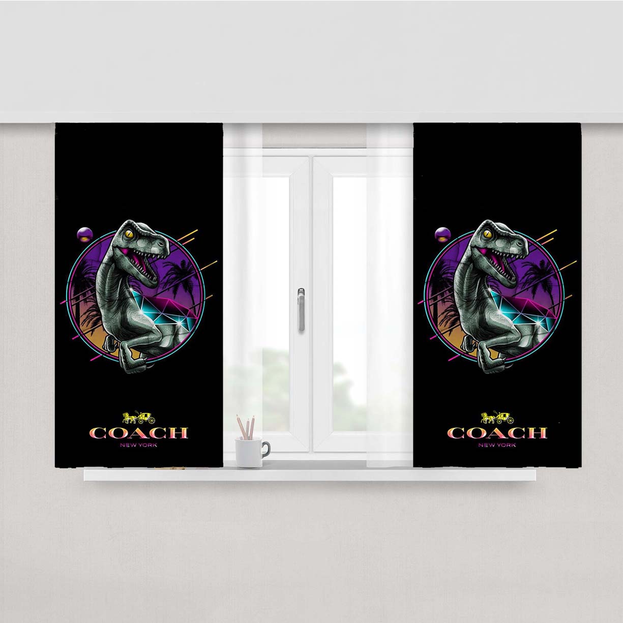 Cool Rexy Coach Peach Skin Window Curtains