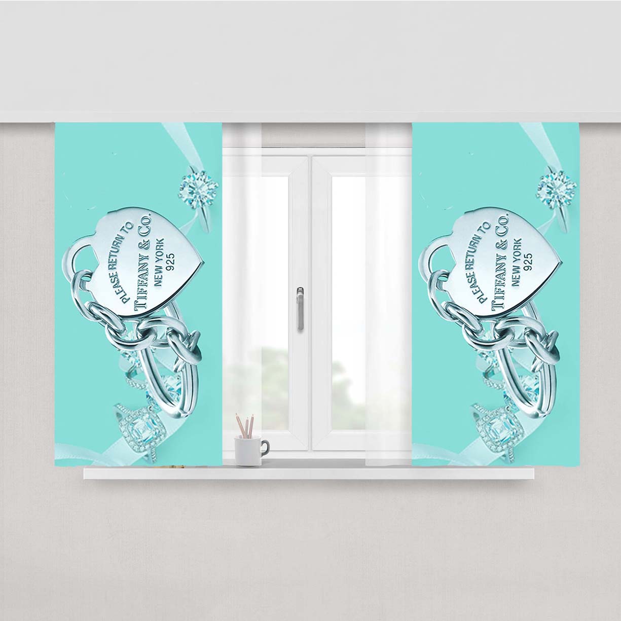Black White Kansas City Chiefs Logo Peach Skin Window Curtains
