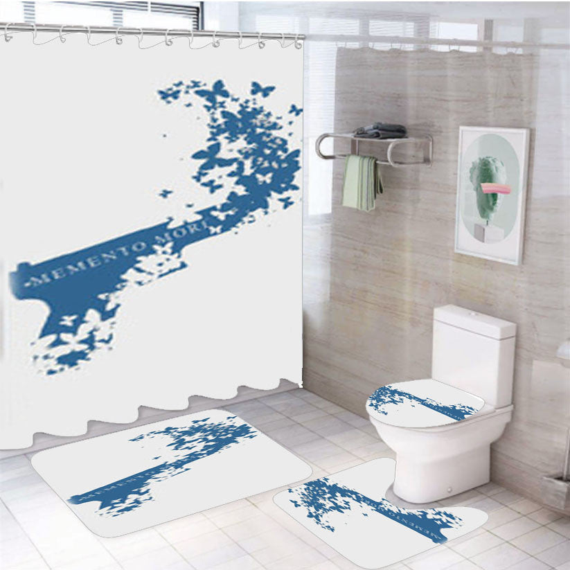Persona Memento Mori 4Pcs Bathroom Non-Slip Rugs Shower Curtain Fabric Waterproof