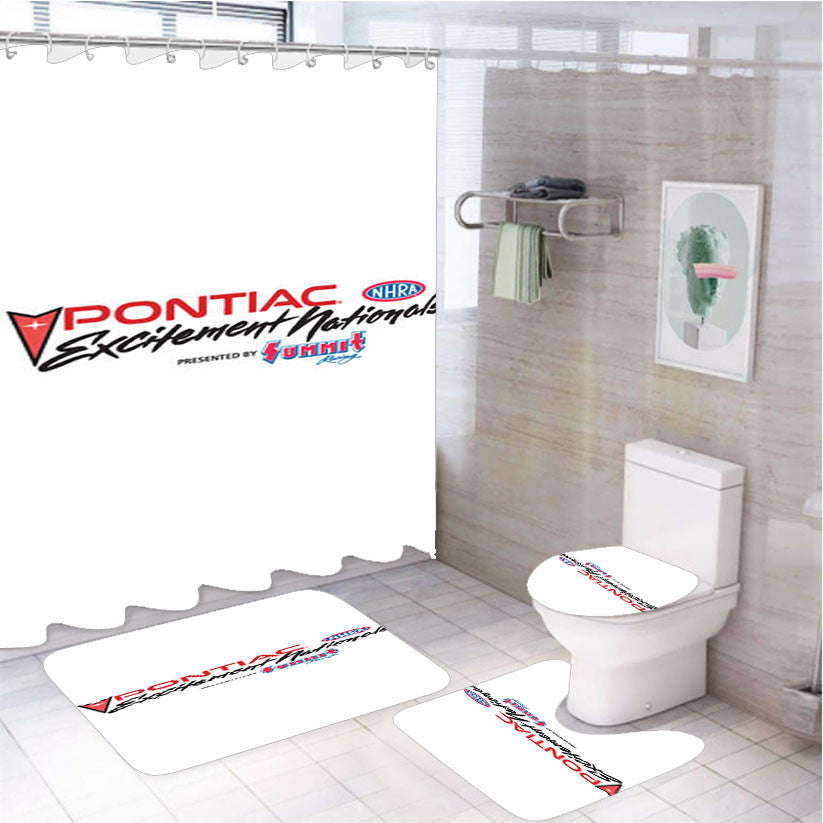 Pontiac Excitement Nationals 4Pcs Bathroom Non-Slip Rugs Shower Curtain Fabric Waterproof