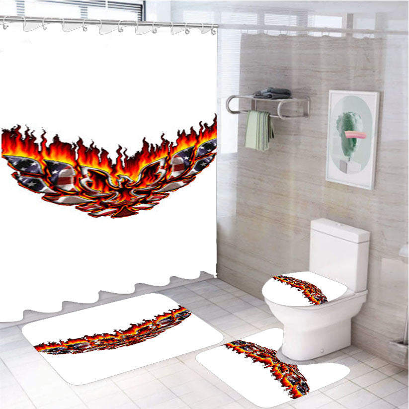 Pontiac Firebird America 4Pcs Bathroom Non-Slip Rugs Shower Curtain Fabric Waterproof