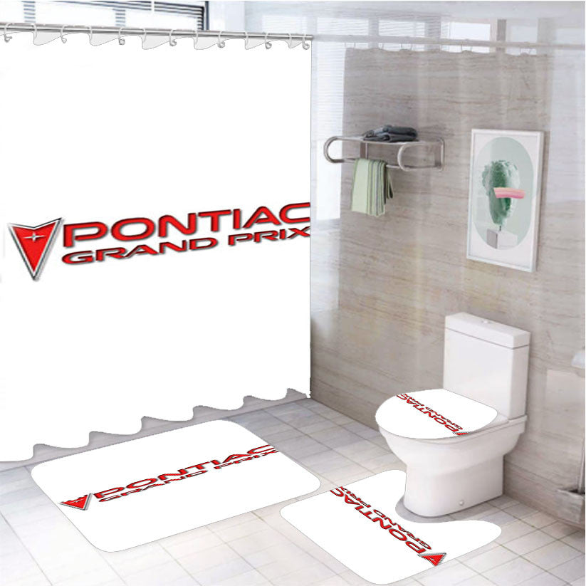 Pontiac Grand Prix 4Pcs Bathroom Non-Slip Rugs Shower Curtain Fabric Waterproof