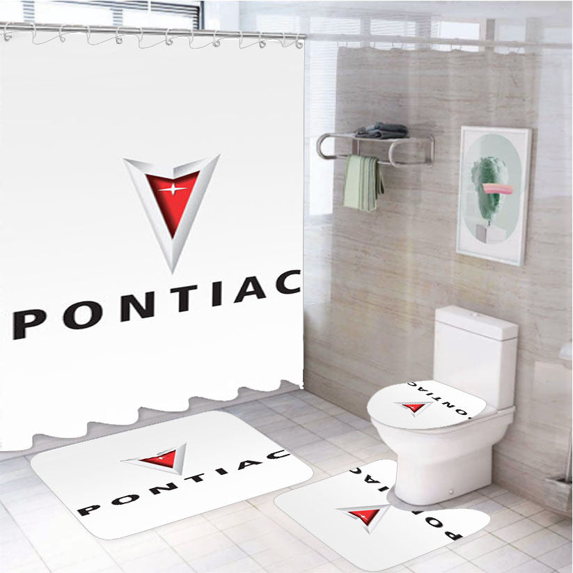 Pontiac Icon 4Pcs Bathroom Non-Slip Rugs Shower Curtain Fabric Waterproof