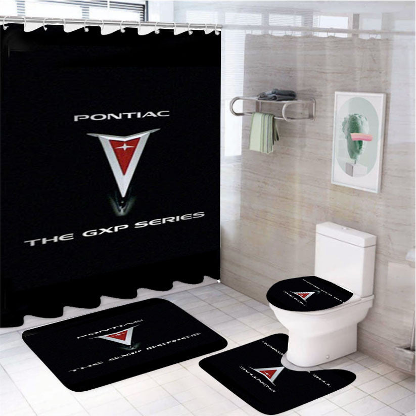 Pontiac The Gxp Series 4Pcs Bathroom Non-Slip Rugs Shower Curtain Fabric Waterproof