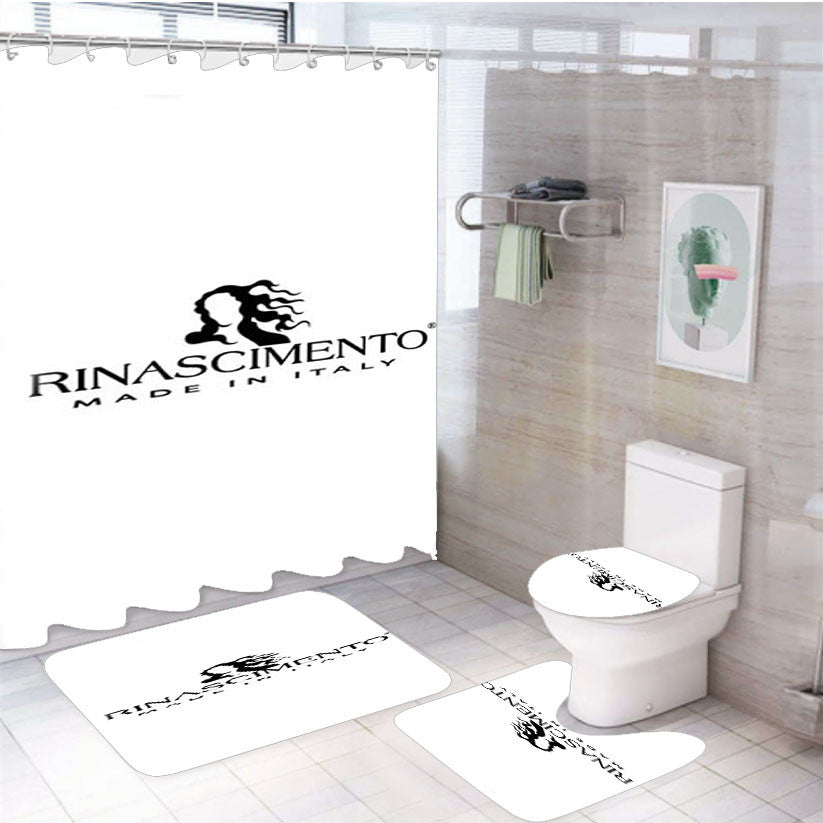 Rinascimento 4Pcs Bathroom Non-Slip Rugs Shower Curtain Fabric Waterproof
