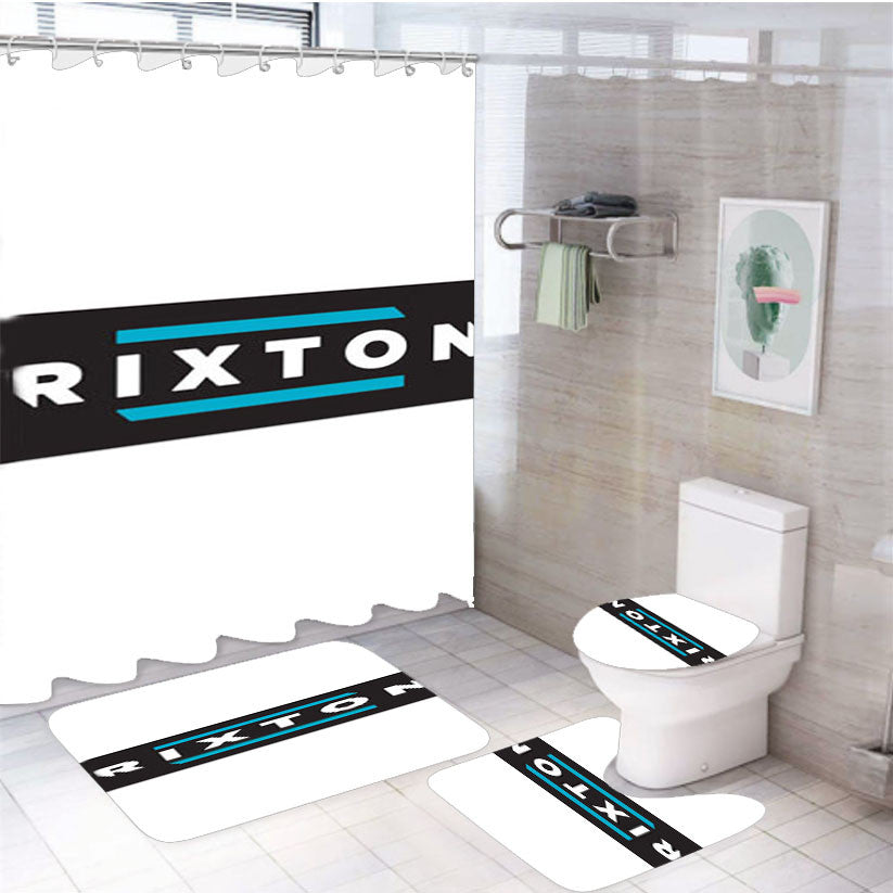 Rixton Art 4Pcs Bathroom Non-Slip Rugs Shower Curtain Fabric Waterproof