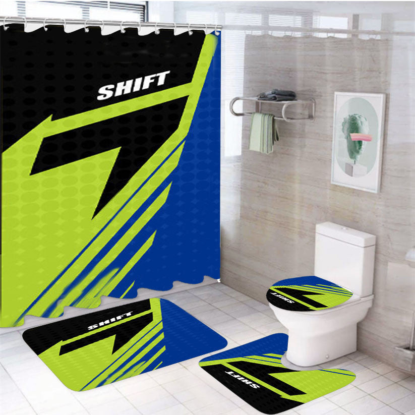 Shift Assault Jersey Faction A1 4Pcs Bathroom Non-Slip Rugs Shower Curtain Fabric Waterproof