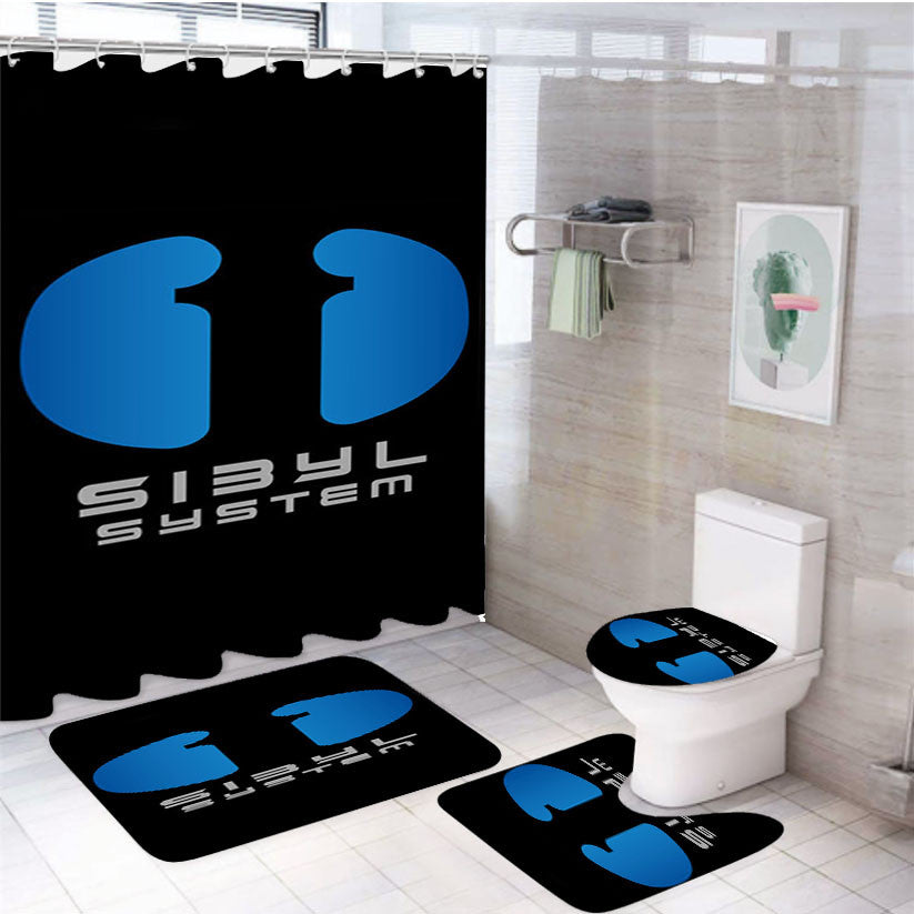 Sibyl System Psycho Pass 4Pcs Bathroom Non-Slip Rugs Shower Curtain Fabric Waterproof