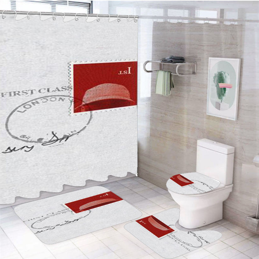 Skepta Konnichiwa 4Pcs Bathroom Non-Slip Rugs Shower Curtain Fabric Waterproof