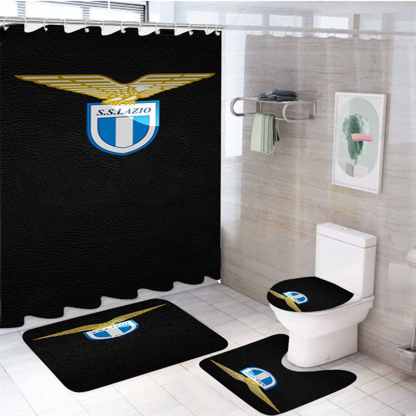 Ss Lazio 4Pcs Bathroom Non-Slip Rugs Shower Curtain Fabric Waterproof
