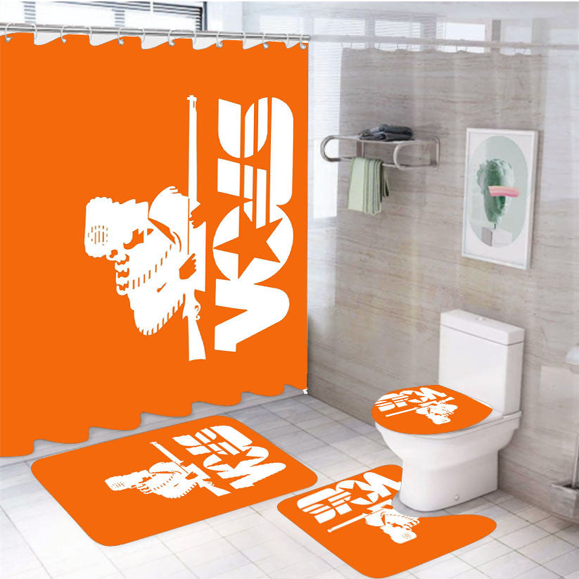Tennessee Volunteers Vols 4 4Pcs Bathroom Non-Slip Rugs Shower Curtain Fabric Waterproof
