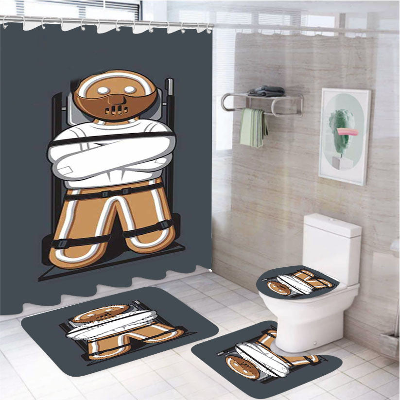 The Silence Of The Lambs Icon Art 4Pcs Bathroom Non-Slip Rugs Shower Curtain Fabric Waterproof