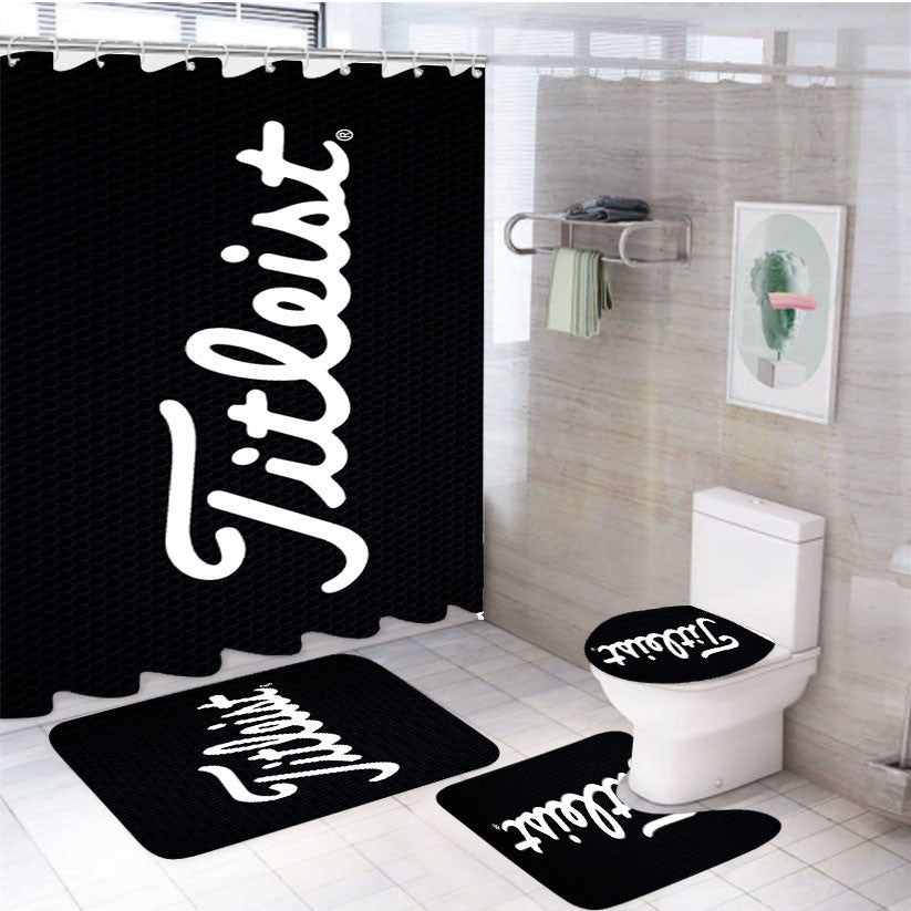 Titleist Illest Carbon Wallpaper 4Pcs Bathroom Non-Slip Rugs Shower Curtain Fabric Waterproof