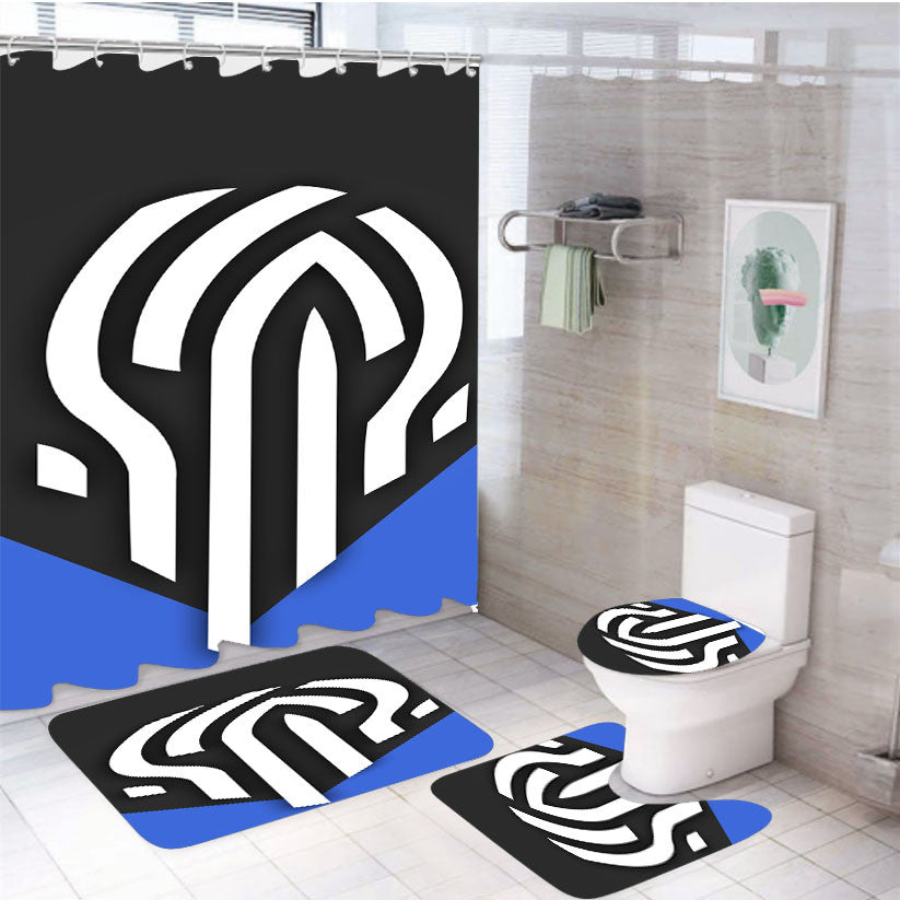 Tom Clancy'S Rainbow 6 Siege 4Pcs Bathroom Non-Slip Rugs Shower Curtain Fabric Waterproof