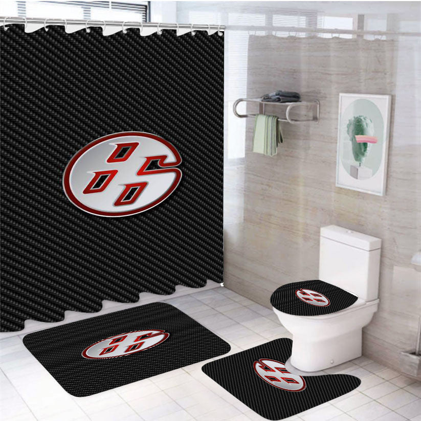 Toyota 86 Logo 4Pcs Bathroom Non-Slip Rugs Shower Curtain Fabric Waterproof